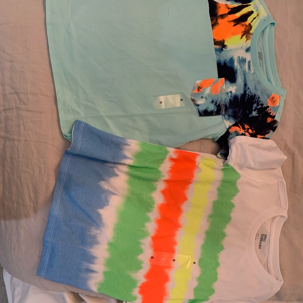 Boys size 6 tie dye shirts NWT